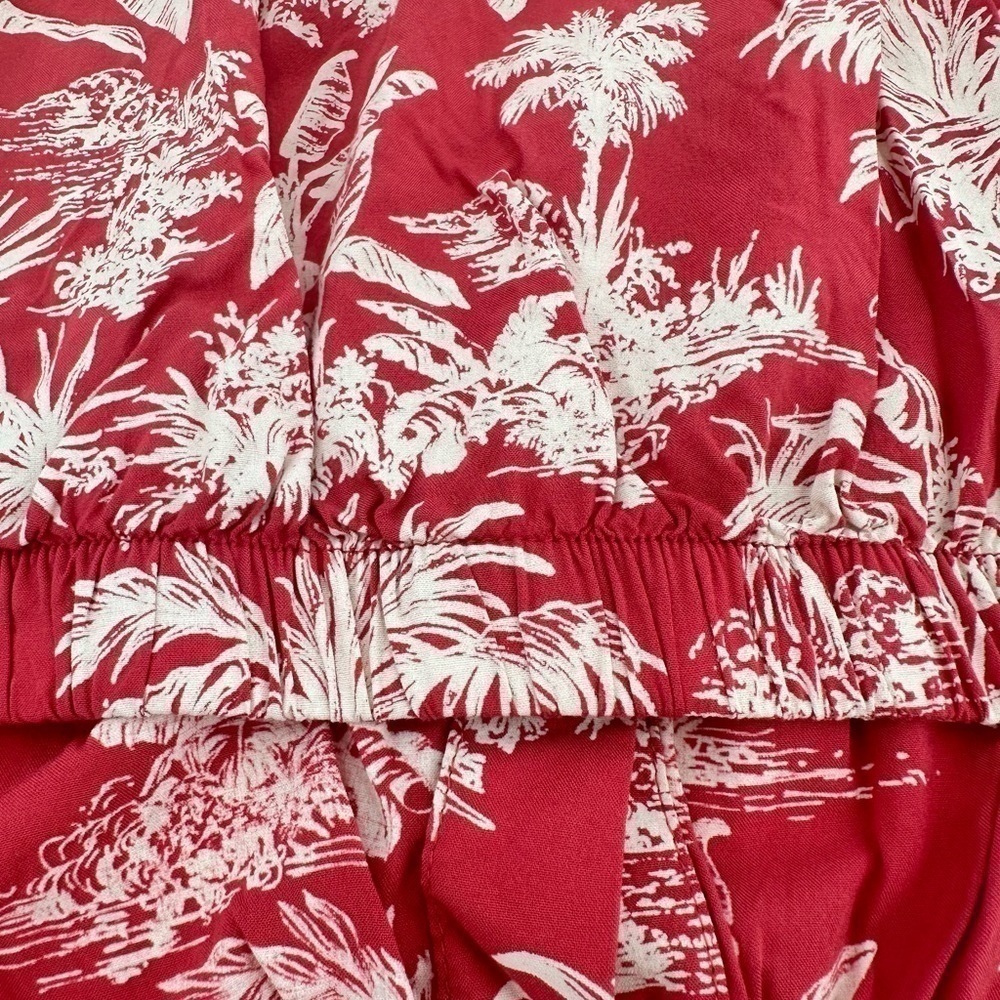 American Eagle Button Down Women’s Tie Front Tropical Print Viscose Top Size L - Picture 14 of 14